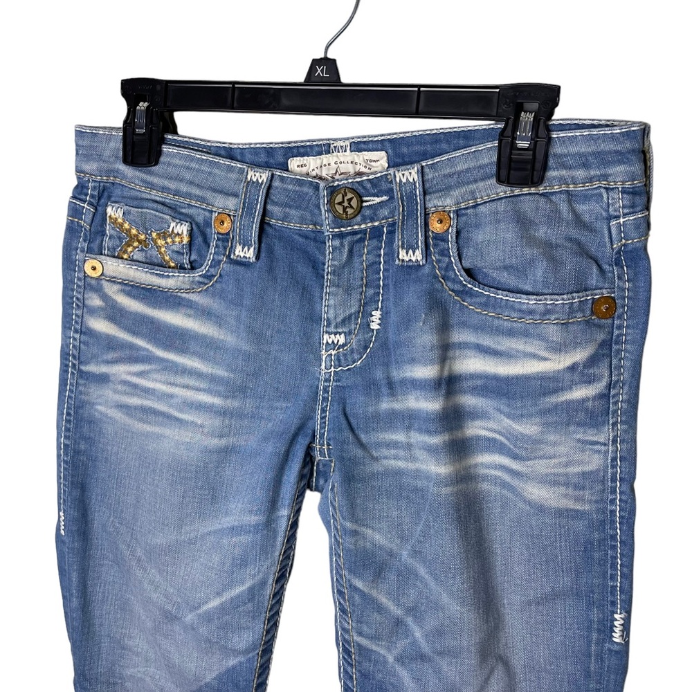 Big Star Jeans Women’s 28x26 Blue Remy Cutoff Stretch Denim Embellished Low Rise - Picture 3 of 10